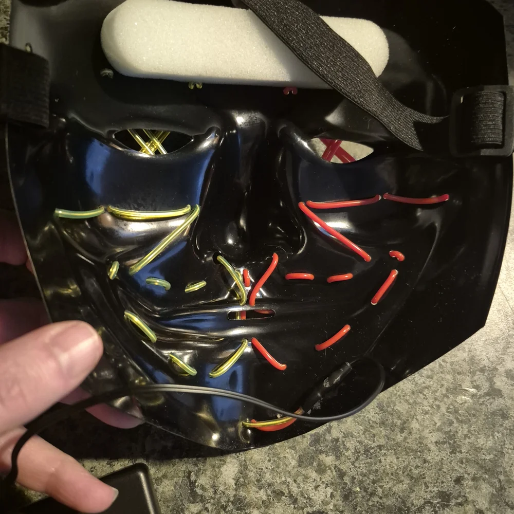LED Light Up Mask with Neon Accents